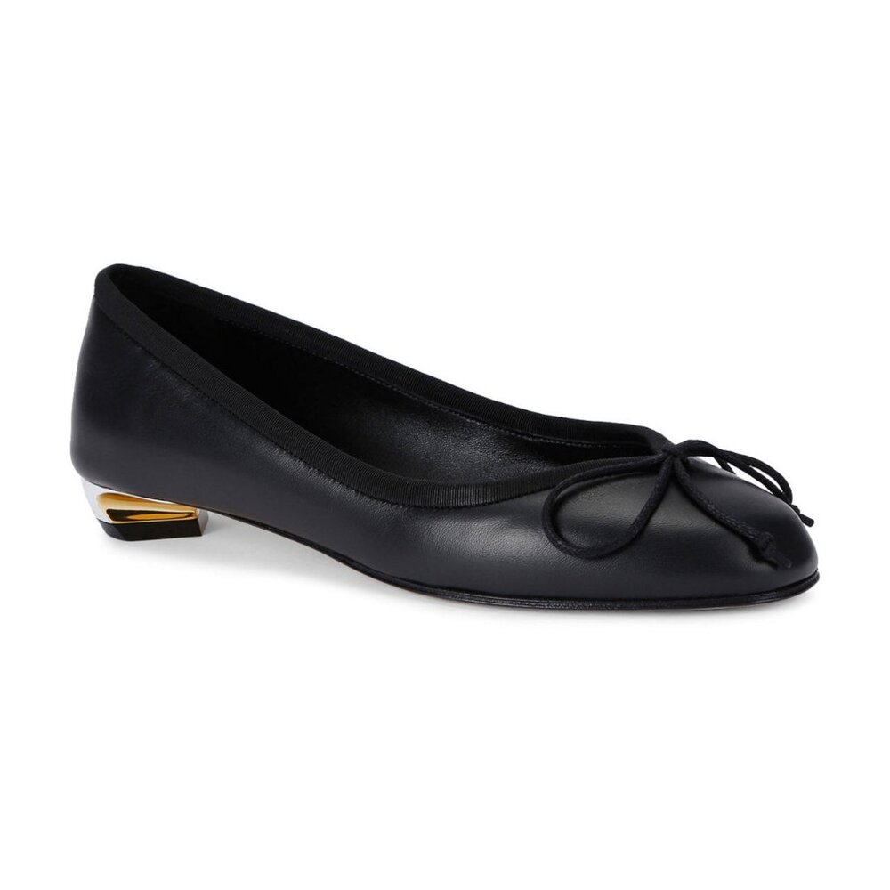 Alexander McQueen Armadillo Leather Black Ballerina Flats w D Bag NIB sz35.5/5.5